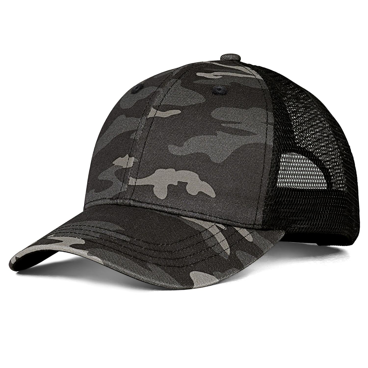 Vosoli Black Camo Trucker Hat - Team Custom Embroider or Print Personalized Cap