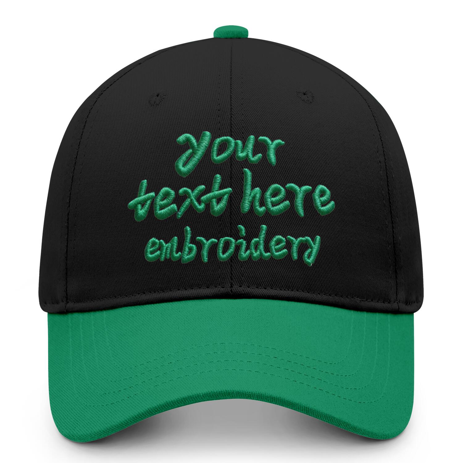 Vosoli Black Forest Green Two-Tone Baseball Cap - Unisex Custom 3D Embroidery or Print