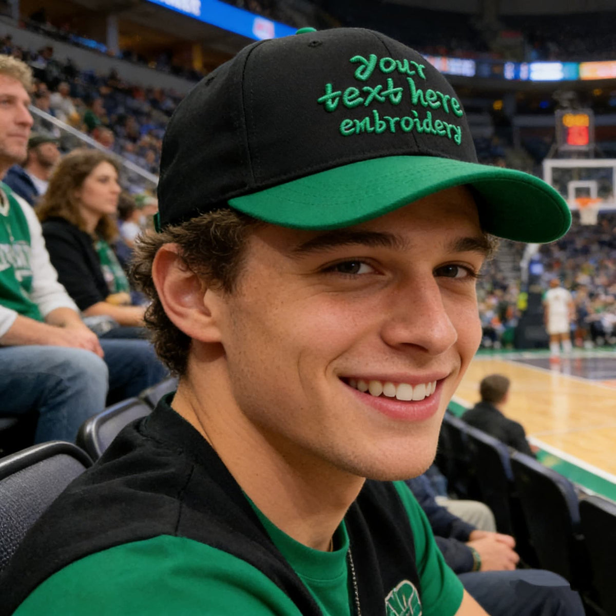 Vosoli Black Forest Green Two-Tone Baseball Cap - Unisex Custom 3D Embroidery or Print