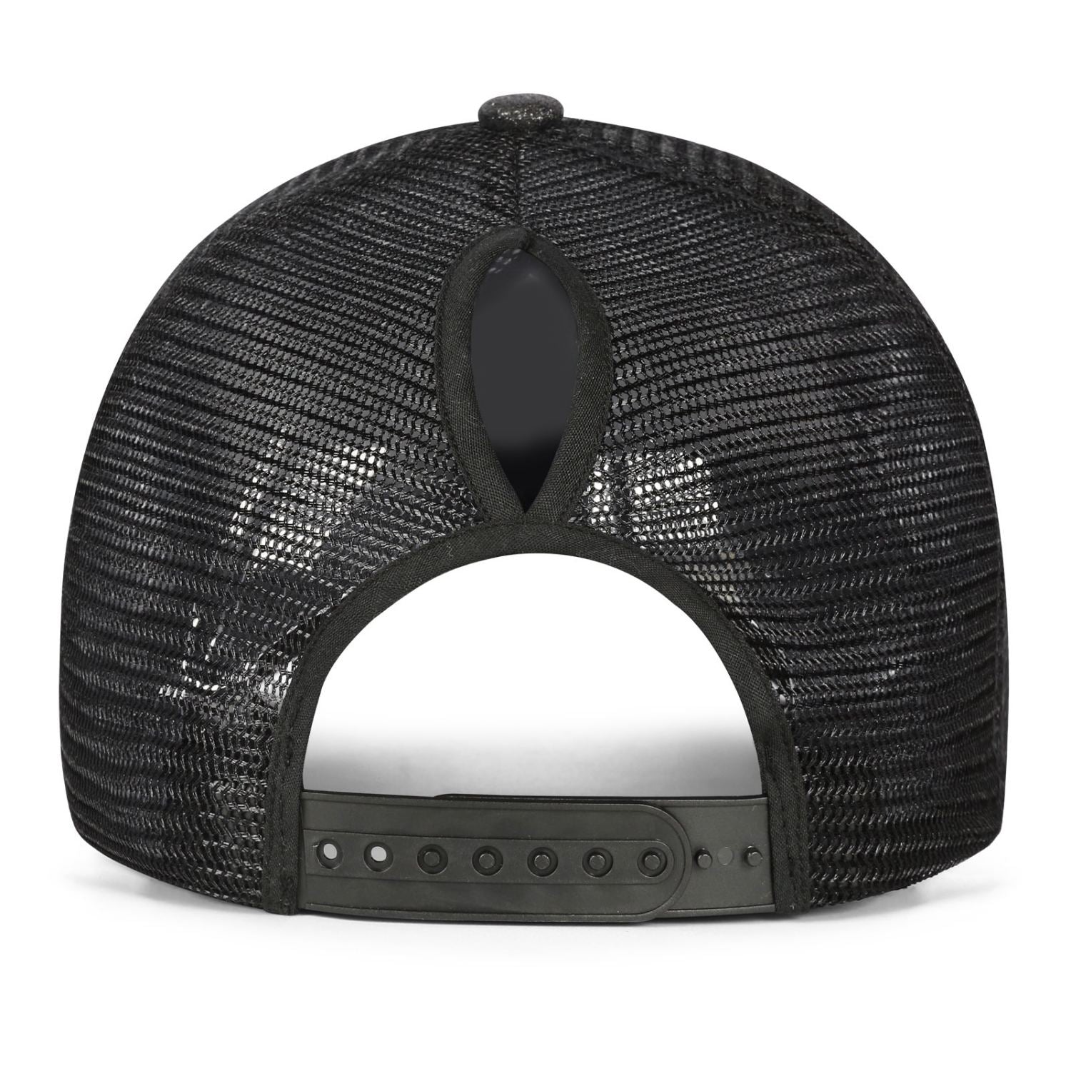 Vosoli Black Glitter Mesh Women’s Ponytail Hat - Team Custom Embroider Personalized Cap