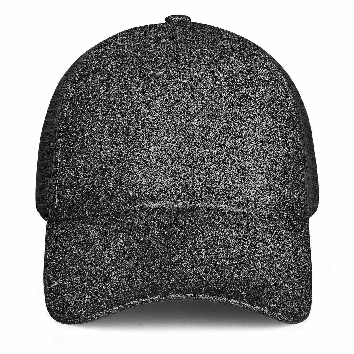 Vosoli Black Glitter Mesh Women’s Ponytail Hat - Team Custom Embroider Personalized Cap
