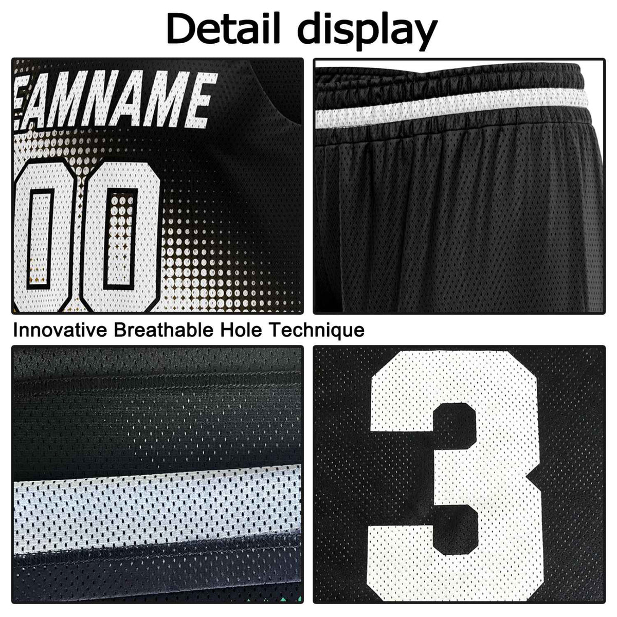 Custom Reversible Basketball Jersey & Shorts Set – Black Gold White Dot Gradient | Vosoli (For Teams & Individual Players)