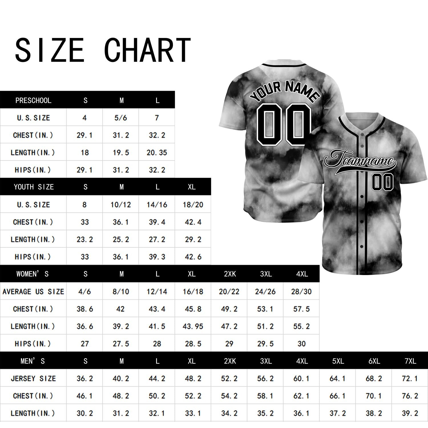 VOSOLI Midnight Smoke Tie-Dye Graffiti Custom Stitched Baseball Jersey