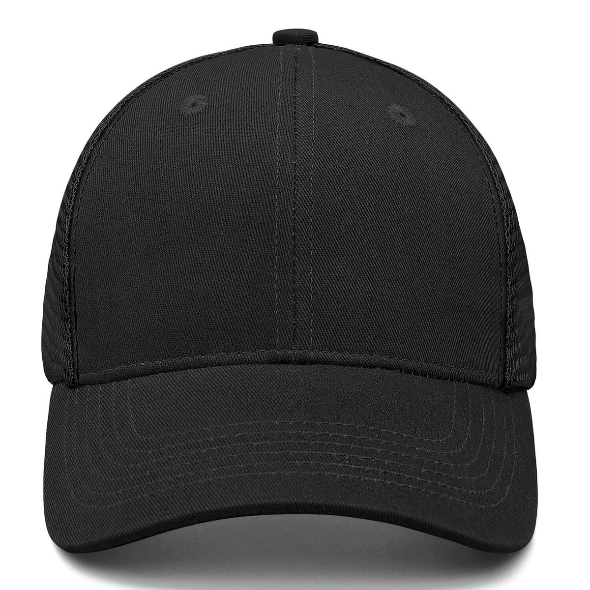 Vosoli Black Mesh-Back Trucker Cap - Unisex Personal & Team Custom 3D Embroidery or Print Hat