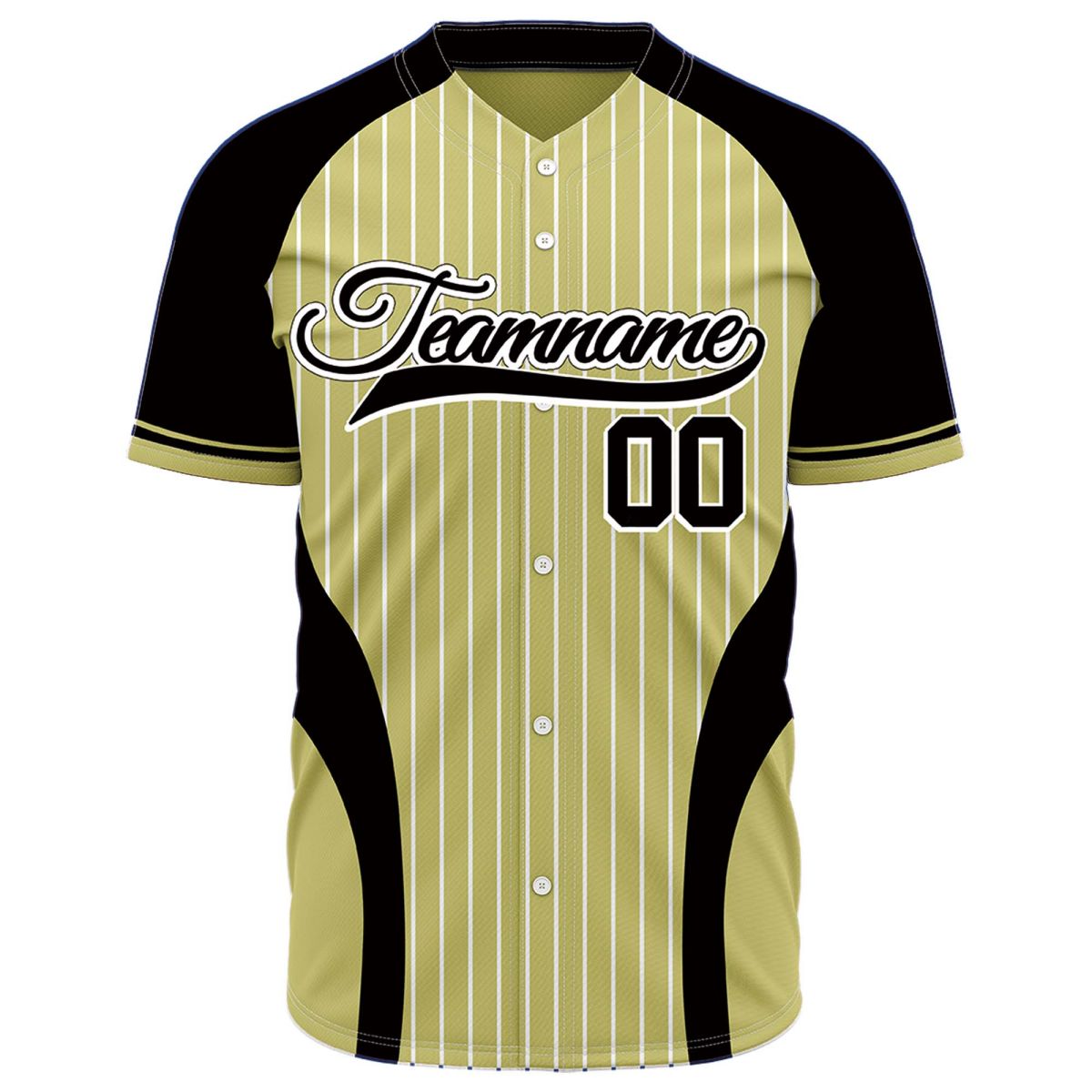 VOSOLI Custom Black & Neon Green Pinstripe Baseball Jersey - Sublimated Electric Gear