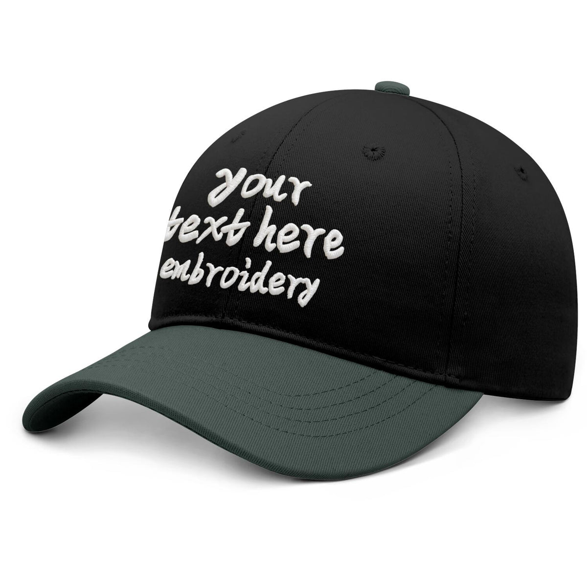 Vosoli Black Olive Two-Tone Baseball Cap - Unisex Custom 3D Embroidery or Print