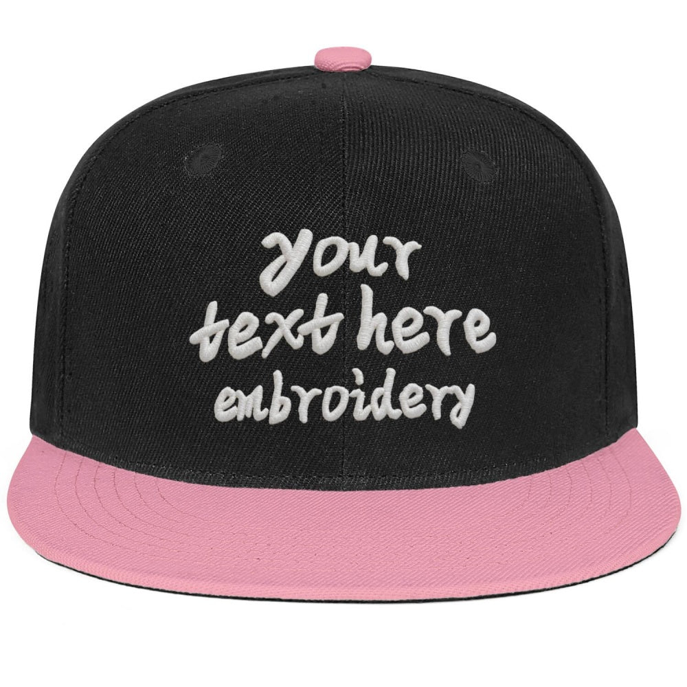 Vosoli Black Pink Flat Brim Cap - Custom Embroidered Personalized Hat