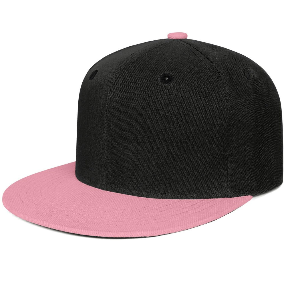 Vosoli Black Pink Flat Brim Cap - Custom Embroidered Personalized Hat