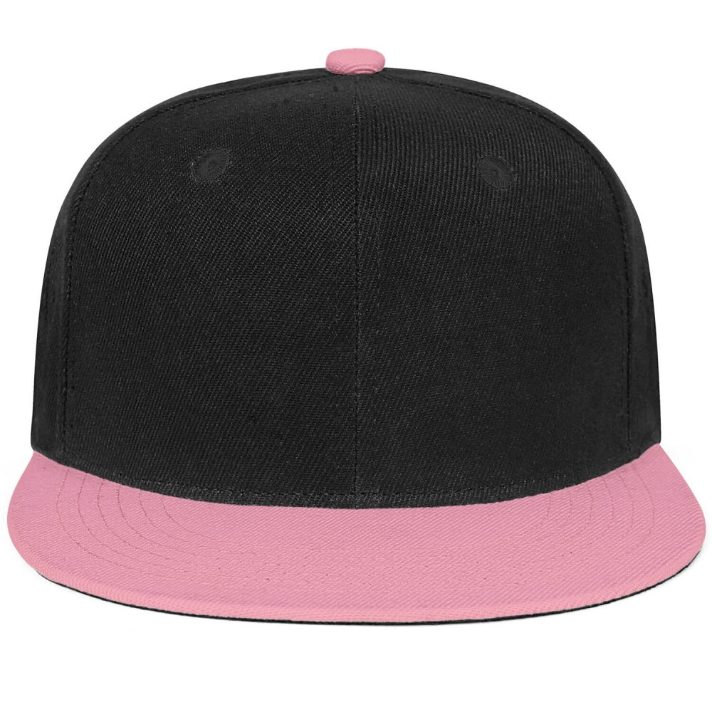 Vosoli Black Pink Flat Brim Cap - Custom Embroidered Personalized Hat