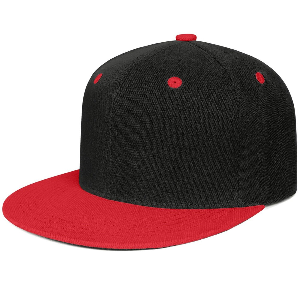 Vosoli Black Red Flat Brim Cap - Custom Embroidered Personalized Hat