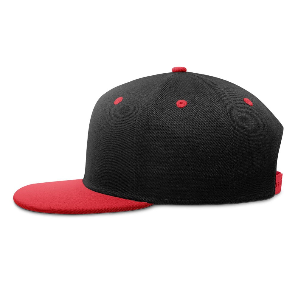 Vosoli Black Red Flat Brim Cap - Custom Embroidered Personalized Hat