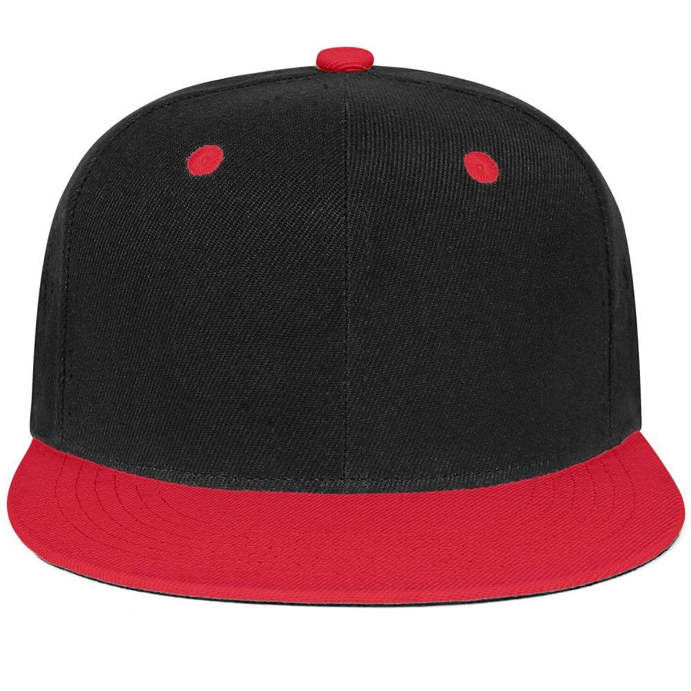 Vosoli Black Red Flat Brim Cap - Custom Embroidered Personalized Hat
