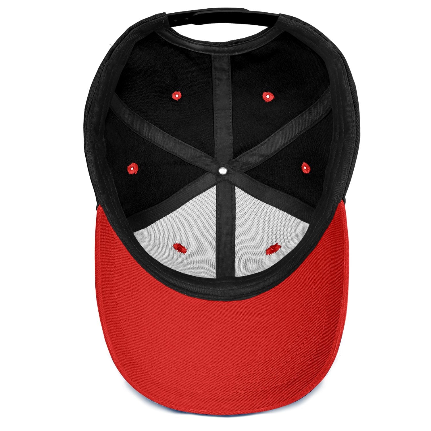 Vosoli Black Red Two-Tone Baseball Cap - Unisex Custom 3D Embroidery or Print