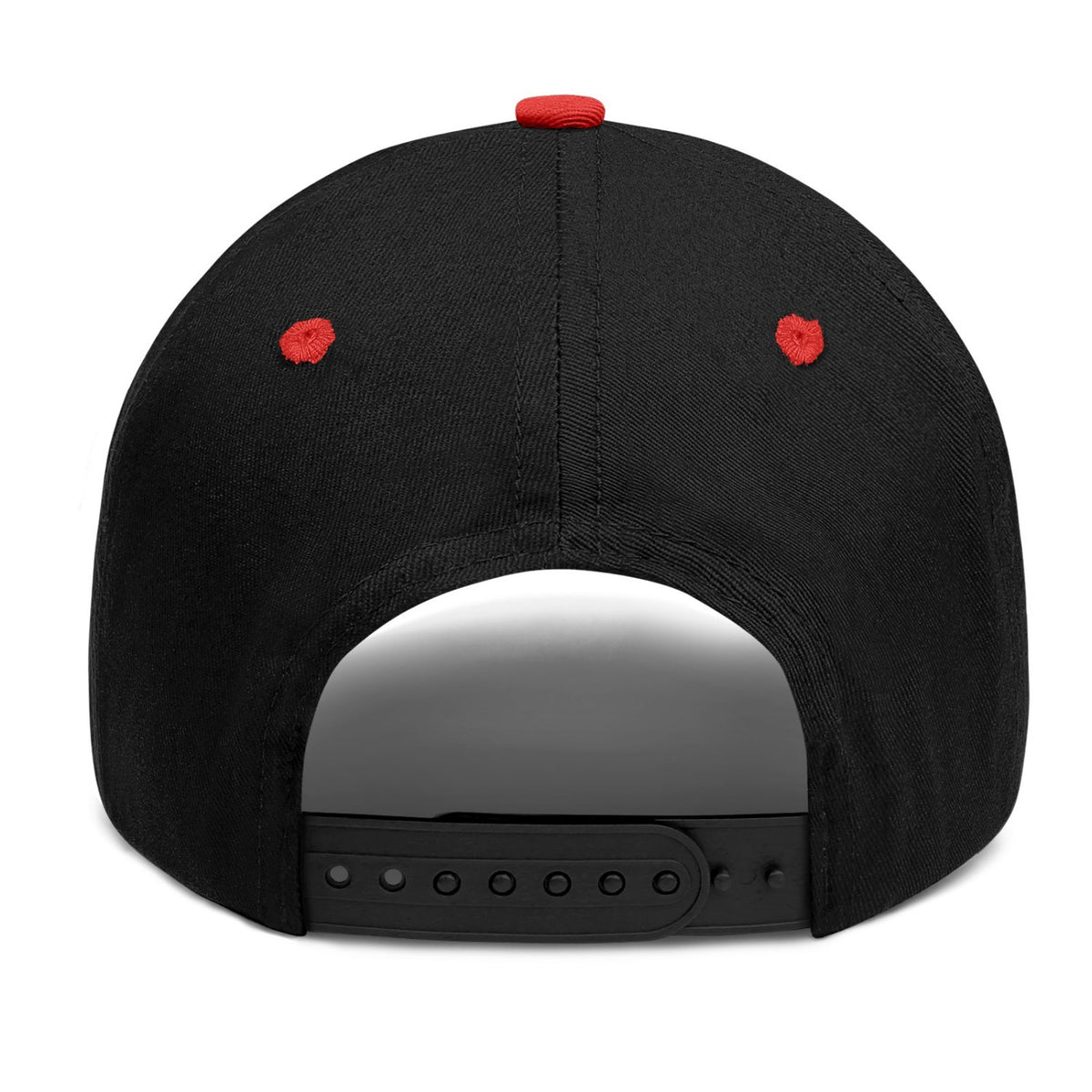 Vosoli Black Red Two-Tone Baseball Cap - Unisex Custom 3D Embroidery or Print