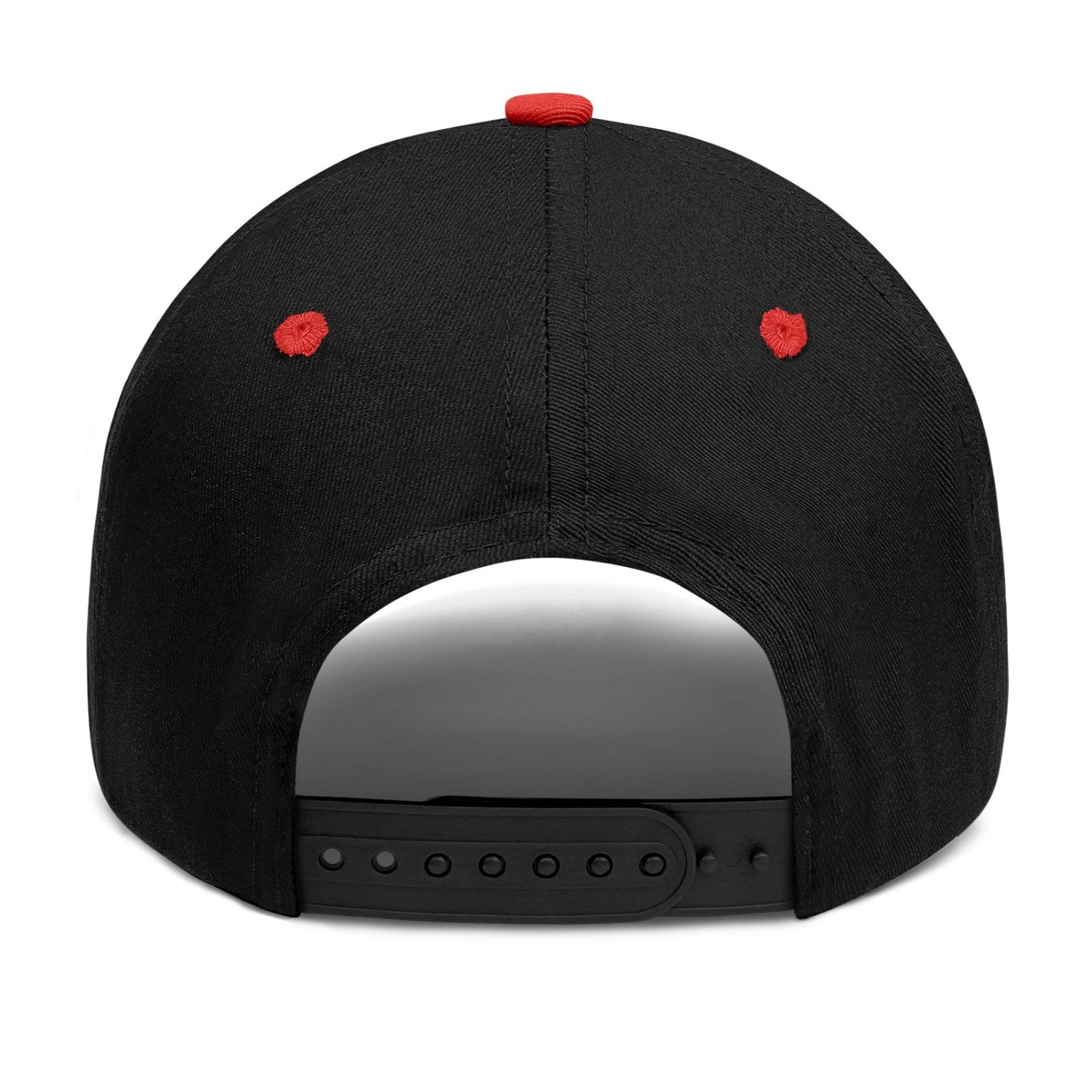 Vosoli Black Red Two-Tone Baseball Cap - Unisex Custom 3D Embroidery or Print