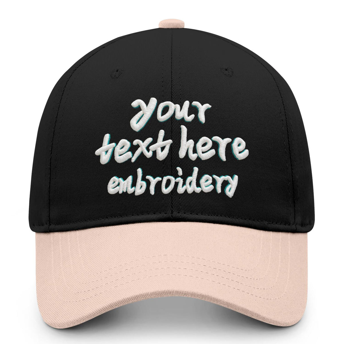 Vosoli Black Sand Two-Tone Baseball Cap - Unisex Custom 3D Embroidery or Print