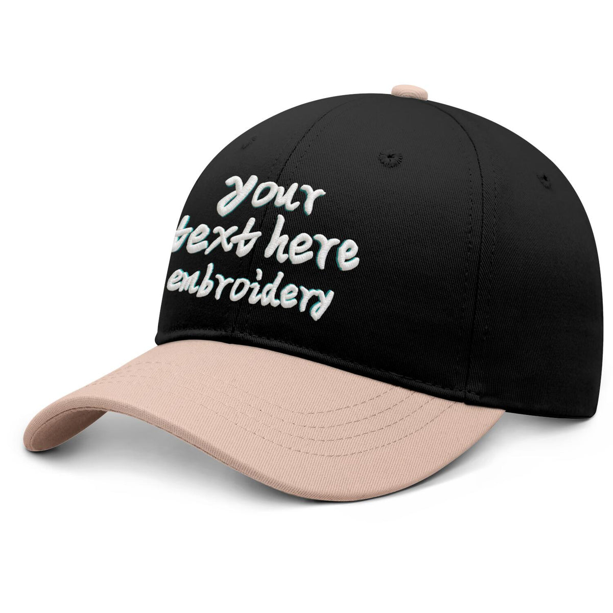 Vosoli Black Sand Two-Tone Baseball Cap - Unisex Custom 3D Embroidery or Print