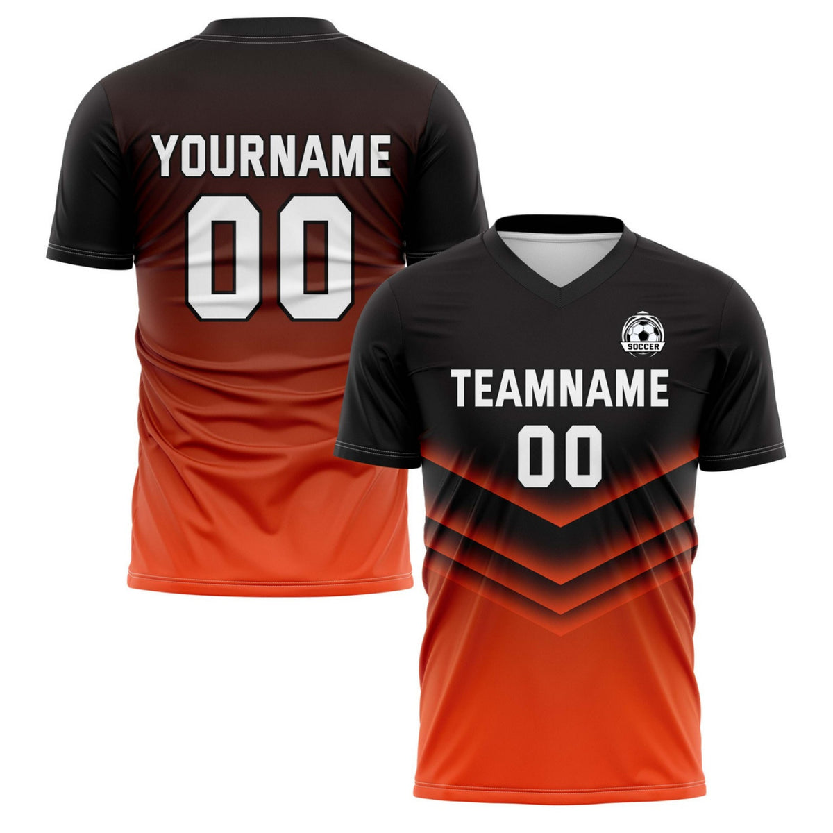 Custom Black-to-Orange Gradient Soccer Jersey for Teams &amp; Individuals | Vosoli
