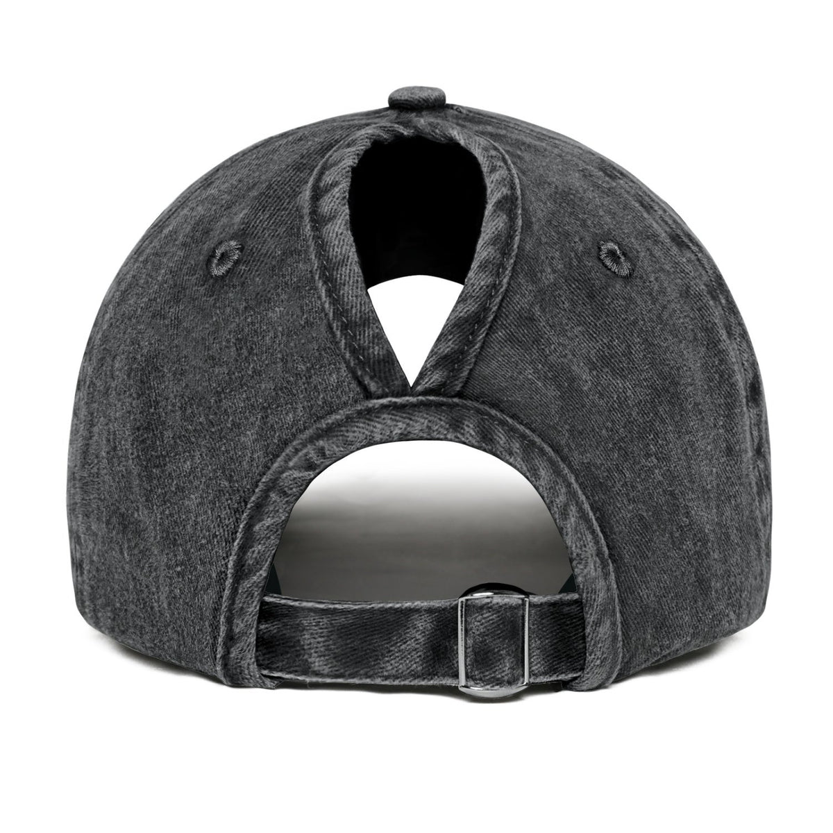 Vosoli Black Washed Denim Women’s Ponytail Cap - Team Custom 3D Embroidery or Print Personalized Hats