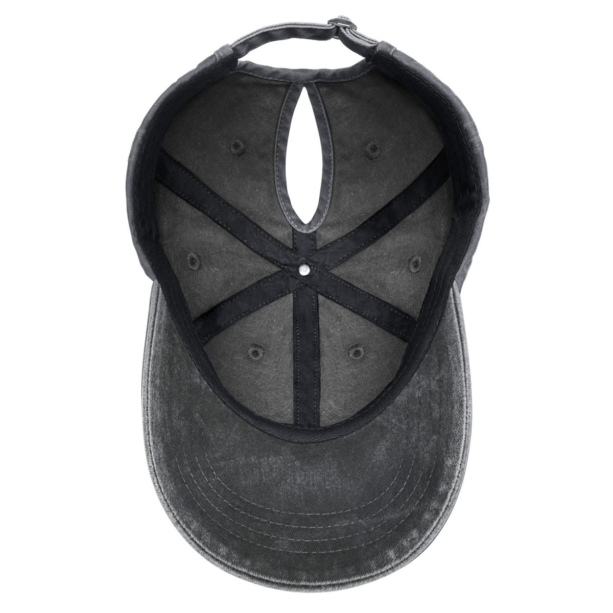 Vosoli Black Washed Denim Women’s Ponytail Cap - Team Custom 3D Embroidery or Print Personalized Hats