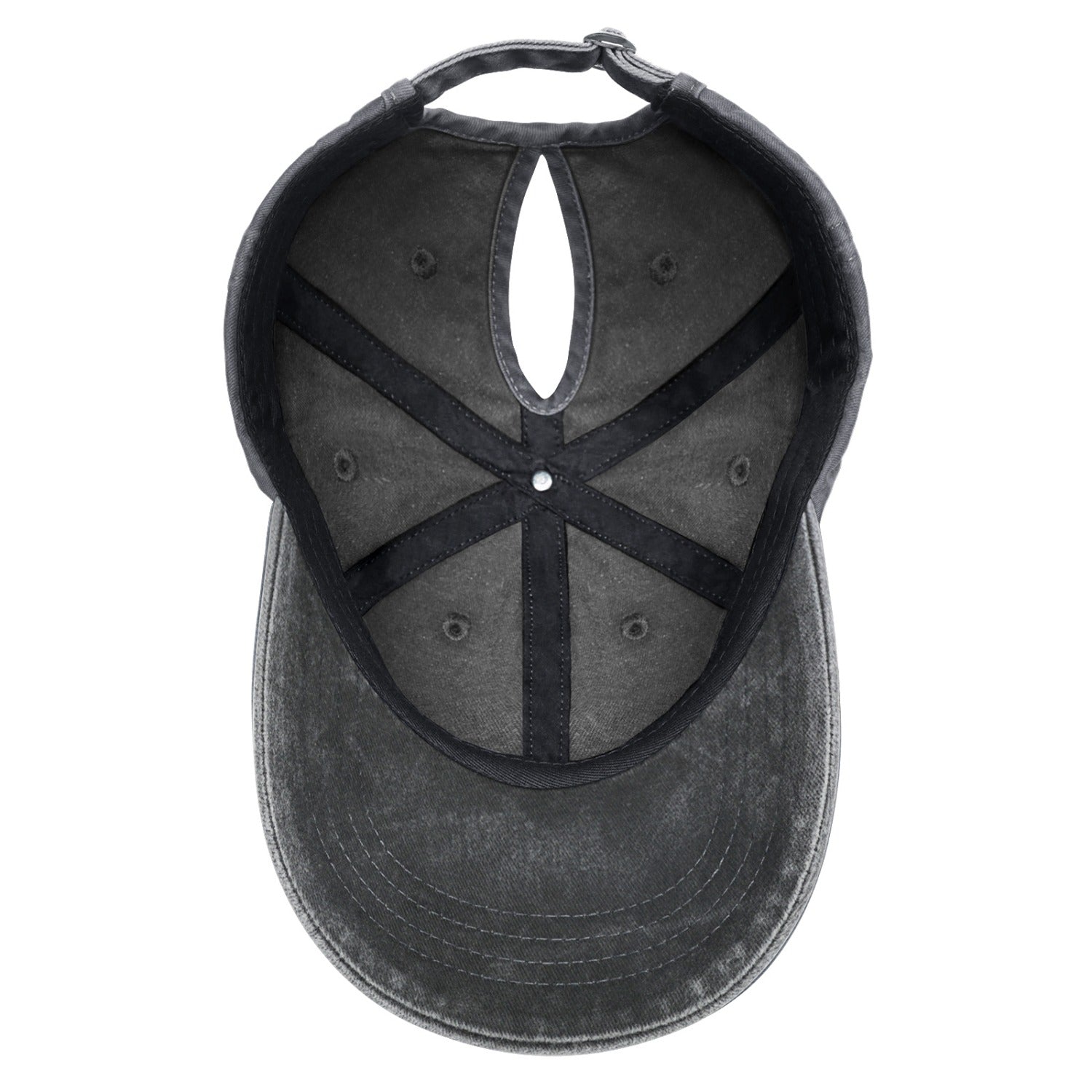 Vosoli Black Washed Denim Women’s Ponytail Cap - Team Custom 3D Embroidery or Print Personalized Hats