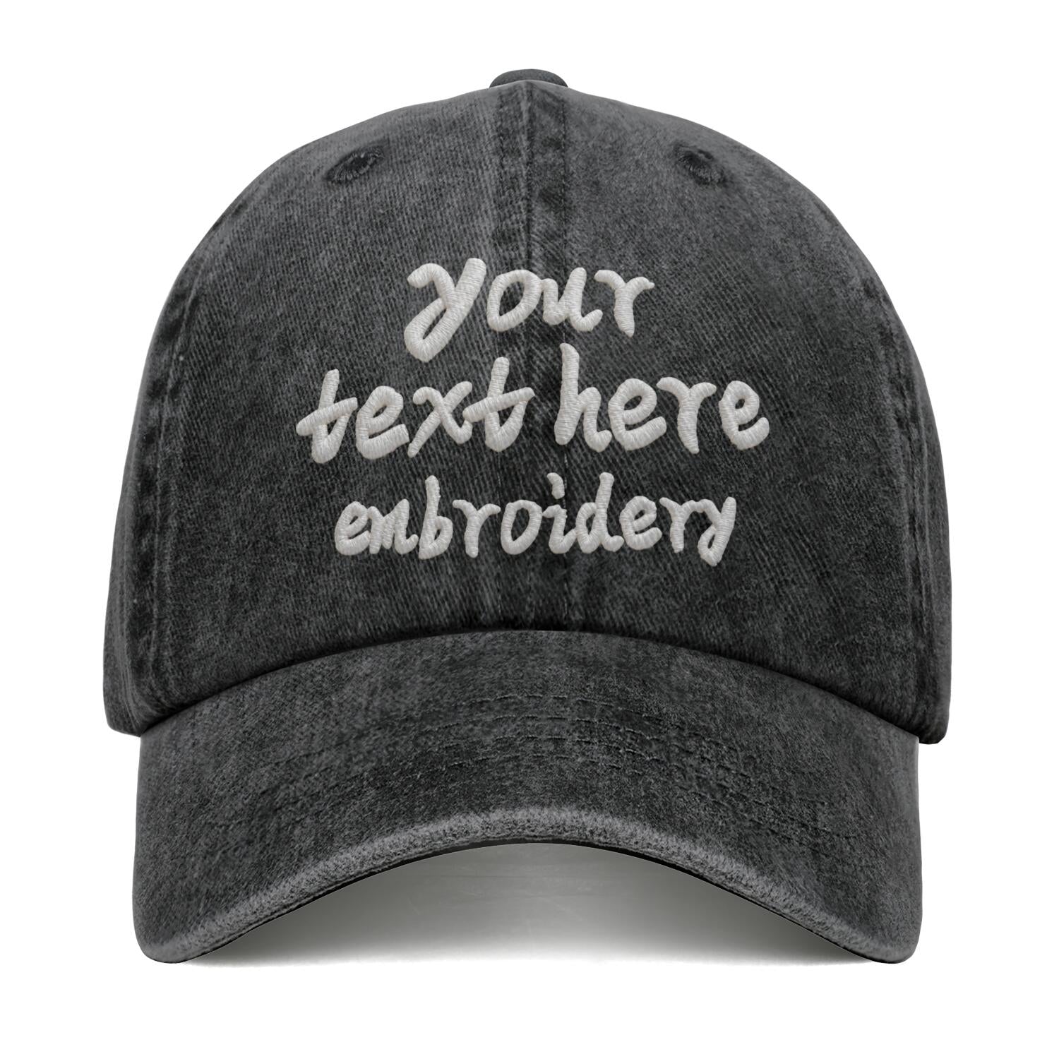 Vosoli Black Washed Denim Women’s Ponytail Cap - Team Custom 3D Embroidery or Print Personalized Hats