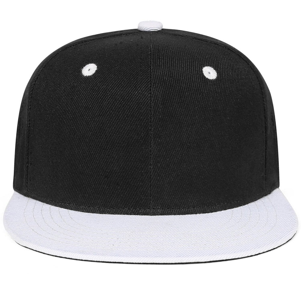 Vosoli Black White Flat Brim Cap - Custom Embroidered Personalized Hat