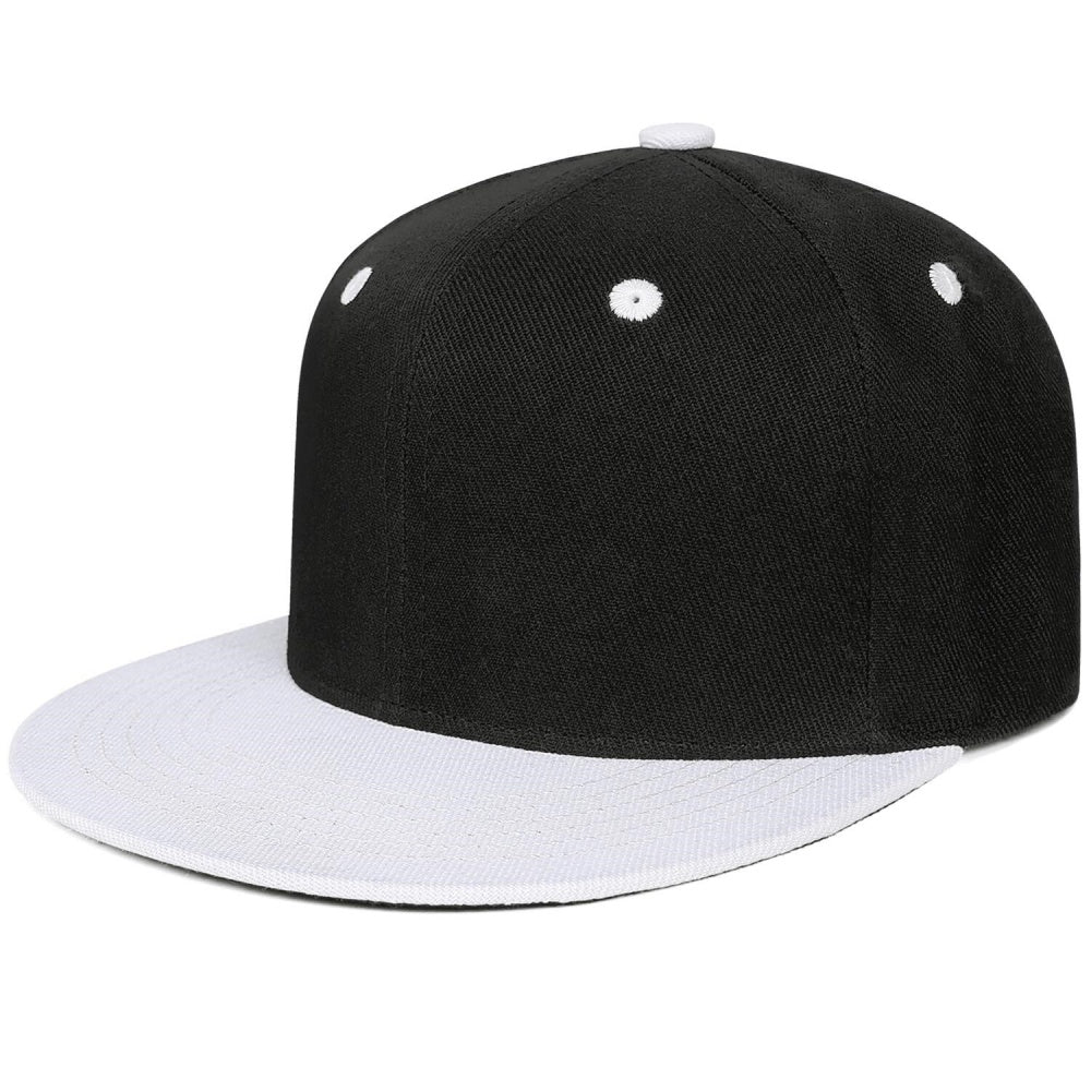 Vosoli Black White Flat Brim Cap - Custom Embroidered Personalized Hat