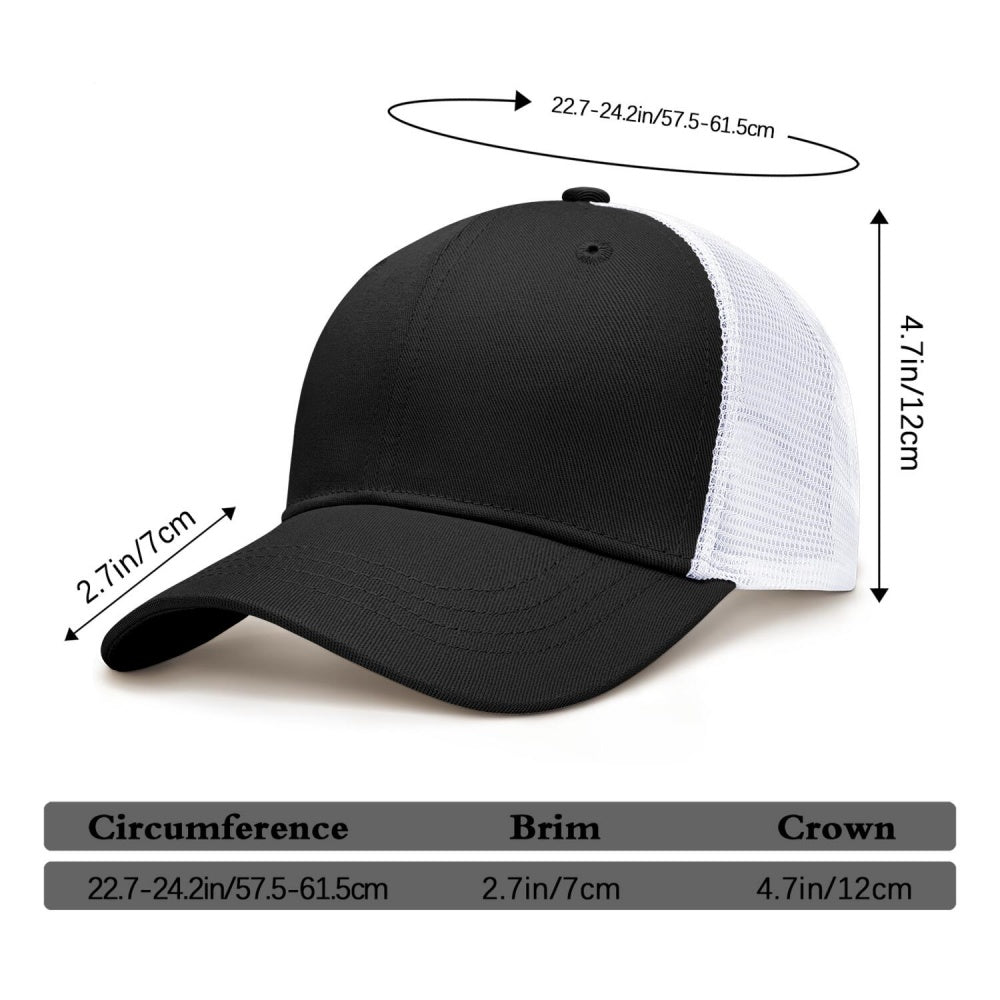 Vosoli Black White Mesh Trucker Cap - Custom Embroidered Personalized Hat