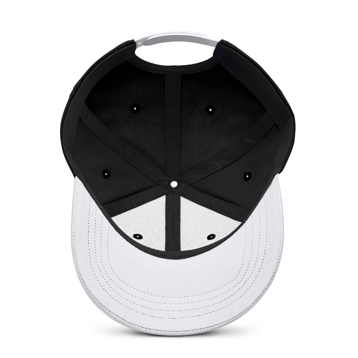 Vosoli Black White Two-Tone Baseball Cap - Unisex Custom 3D Embroidery or Print