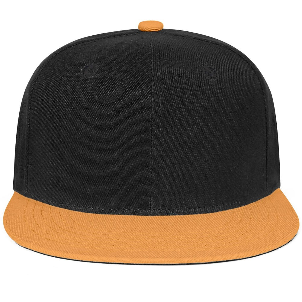 Vosoli Black Yellow Flat Brim Cap - Team Custom Embroidered Personalized Hat