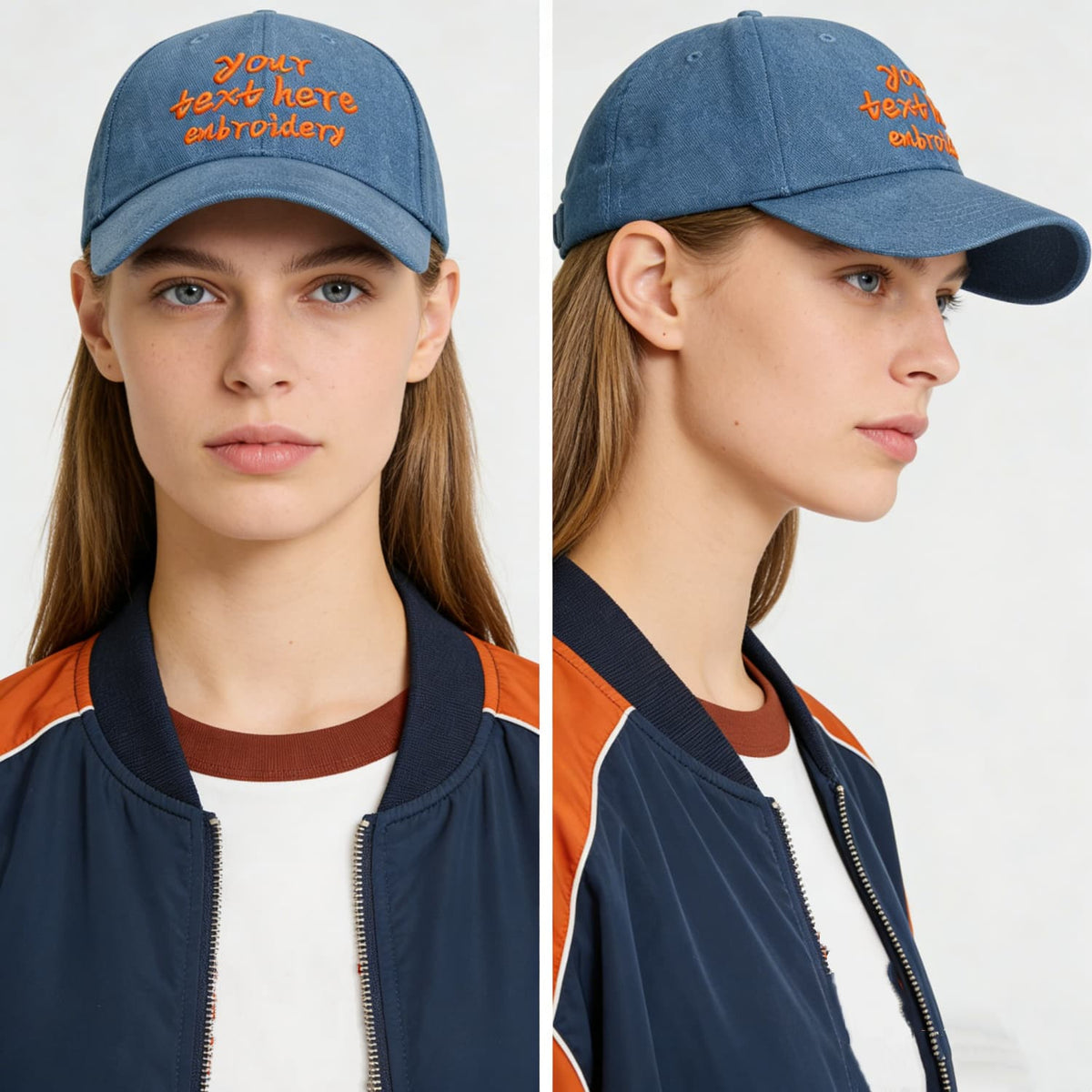 Vosoli Blue Denim Baseball Cap - Team Custom Embroider or Print Personalized Hat
