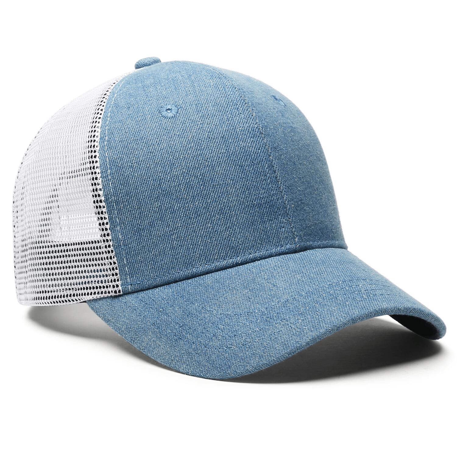 Vosoli Light Blue Denim Trucker Hat - Team Custom Embroider or Print Personalized Cap