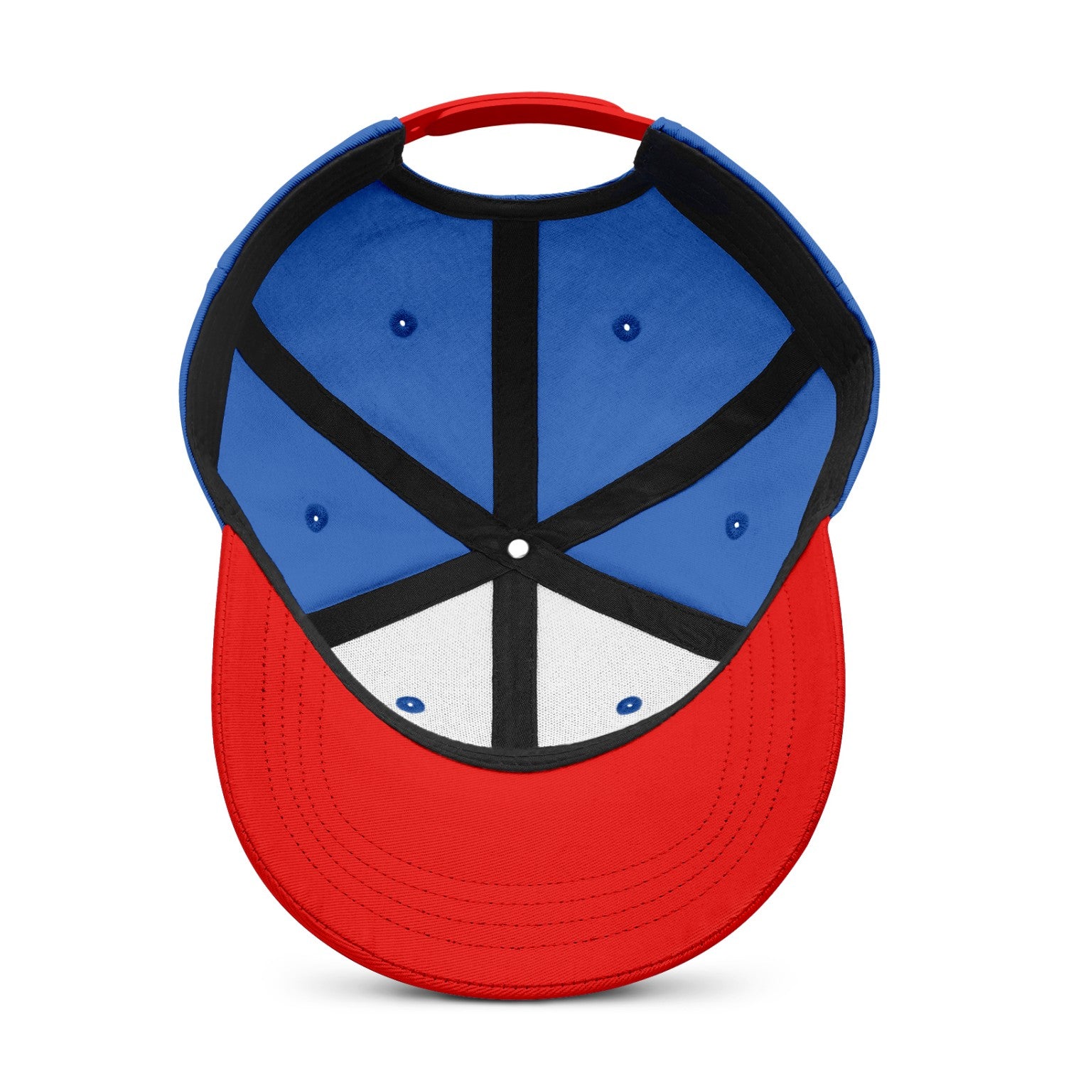Vosoli Blue Red Two-Tone Baseball Cap - Unisex Custom 3D Embroidery or Print