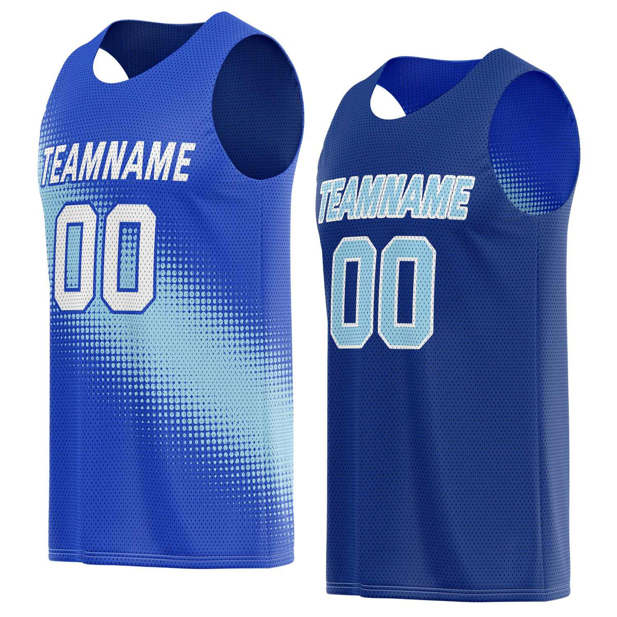 Custom Reversible Basketball Jersey for Individuals &amp; Teams – Blue Teal Dot Gradient | Vosoli