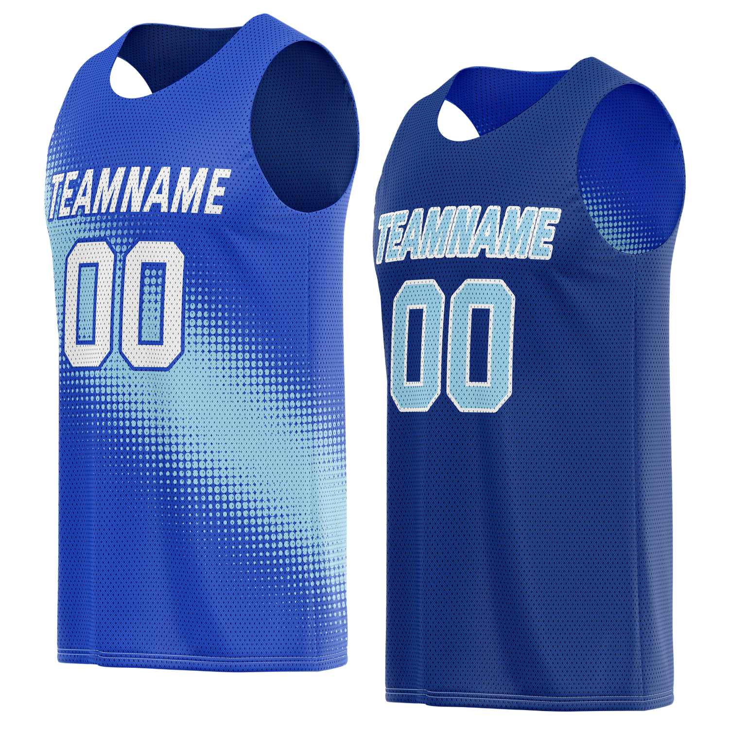 Custom Reversible Basketball Jersey for Individuals & Teams – Blue Teal Dot Gradient | Vosoli