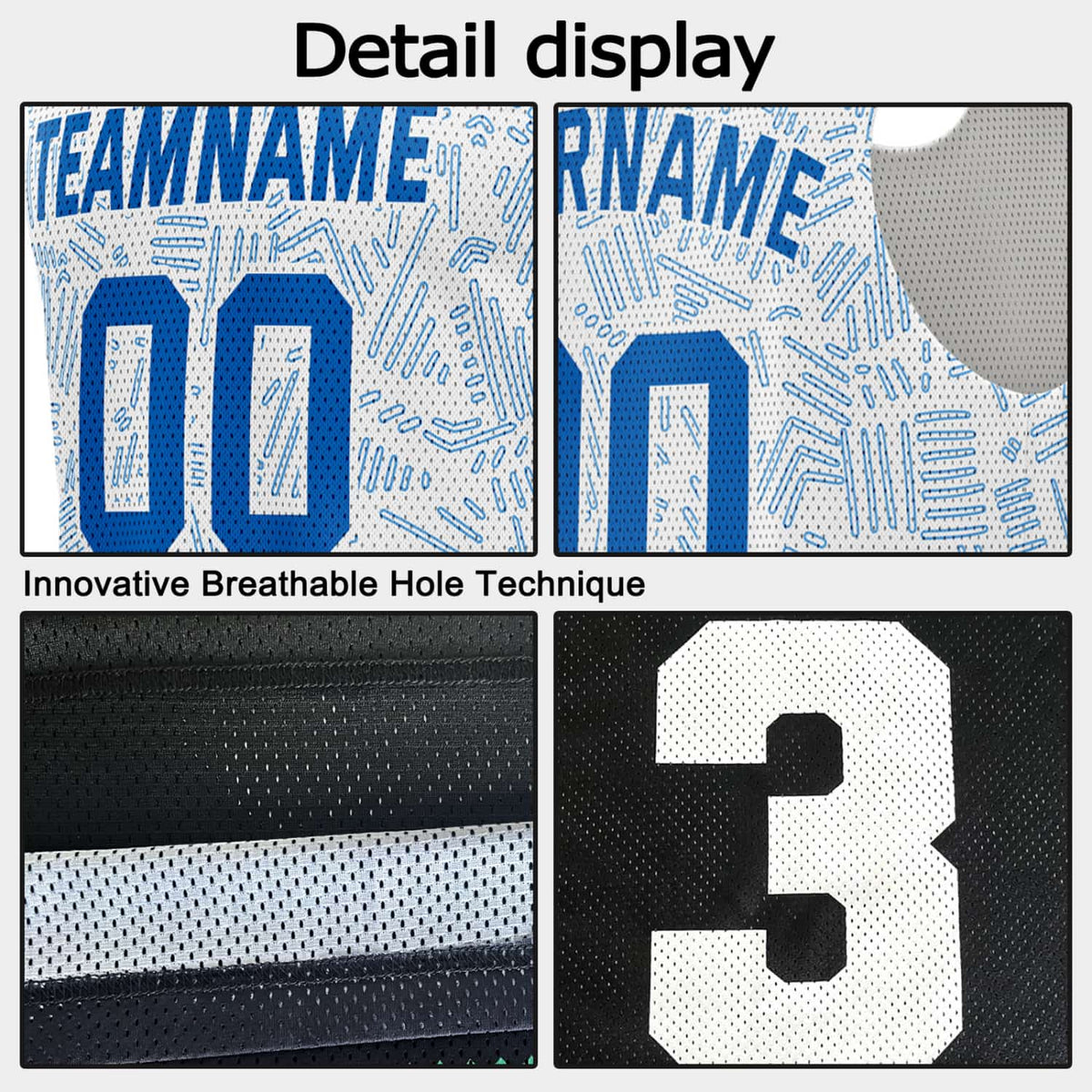 Custom Reversible Basketball Jersey for Individuals & Teams – Blue White Abstract Stripe | Vosoli