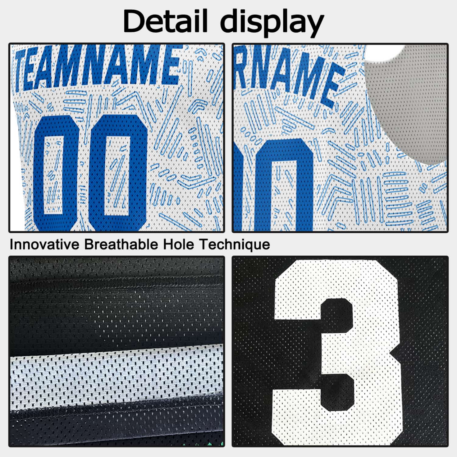 Custom Reversible Basketball Jersey for Individuals & Teams – Blue White Abstract Stripe | Vosoli