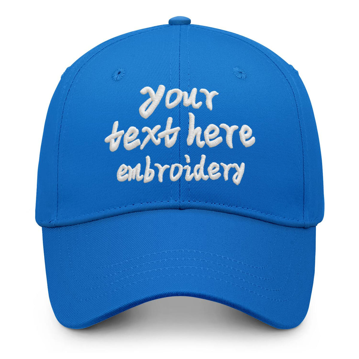 Vosoli Bright Blue Solid Baseball Cap - Unisex Custom 3D Embroidery or Print