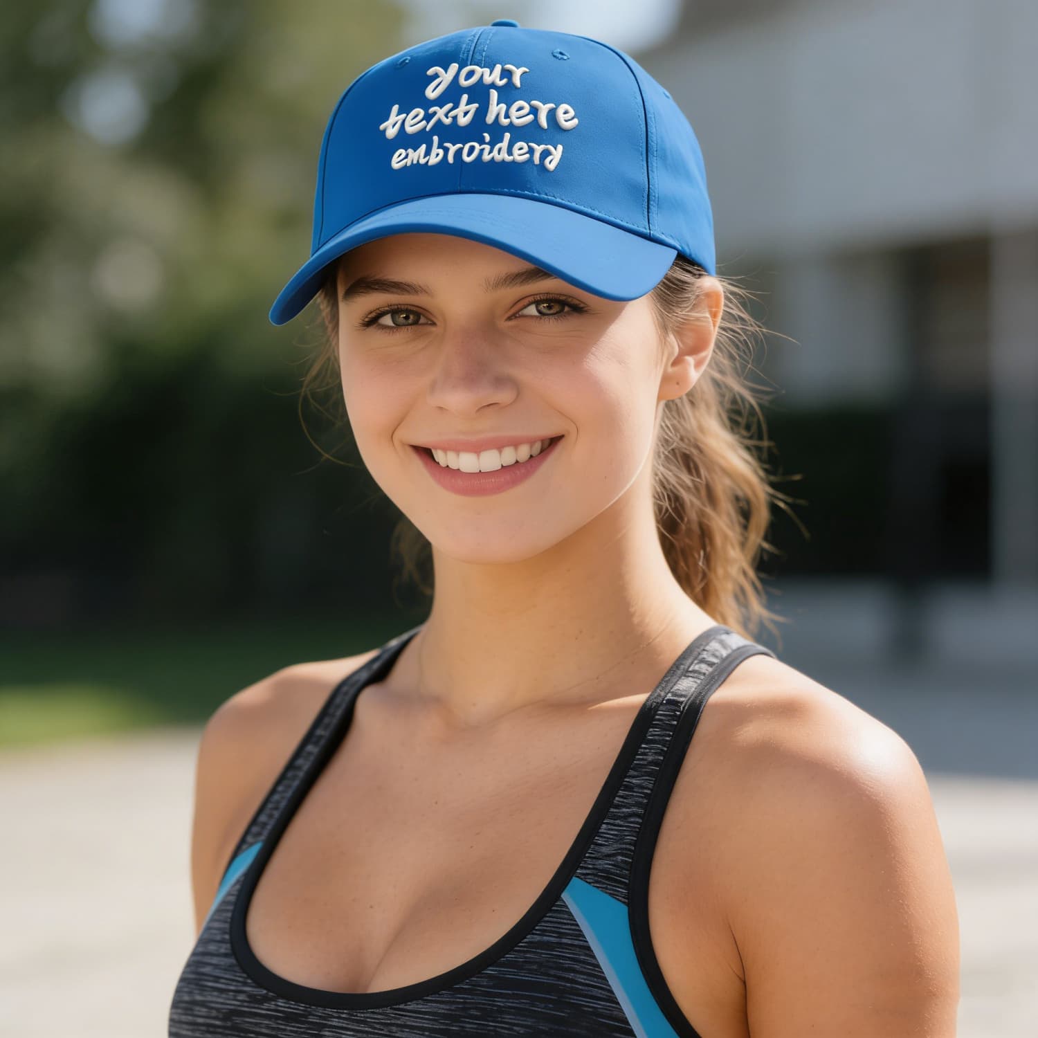 Vosoli Bright Blue Solid Baseball Cap - Unisex Custom 3D Embroidery or Print