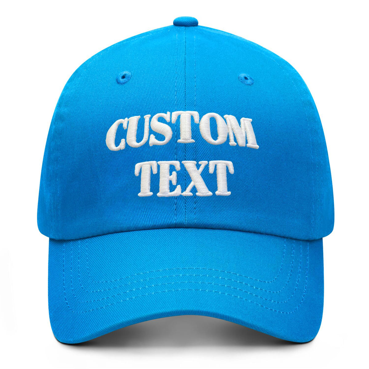 Vosoli Bright Blue Unisex Baseball Cap - Personal &amp; Team Custom 3D Embroidery or Print Hat