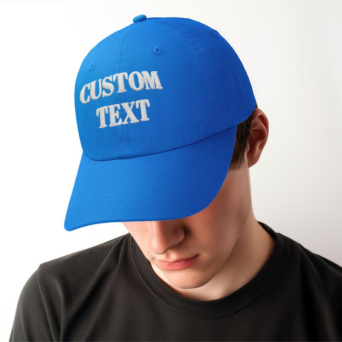 Vosoli Bright Blue Unisex Baseball Cap - Personal & Team Custom 3D Embroidery or Print Hat