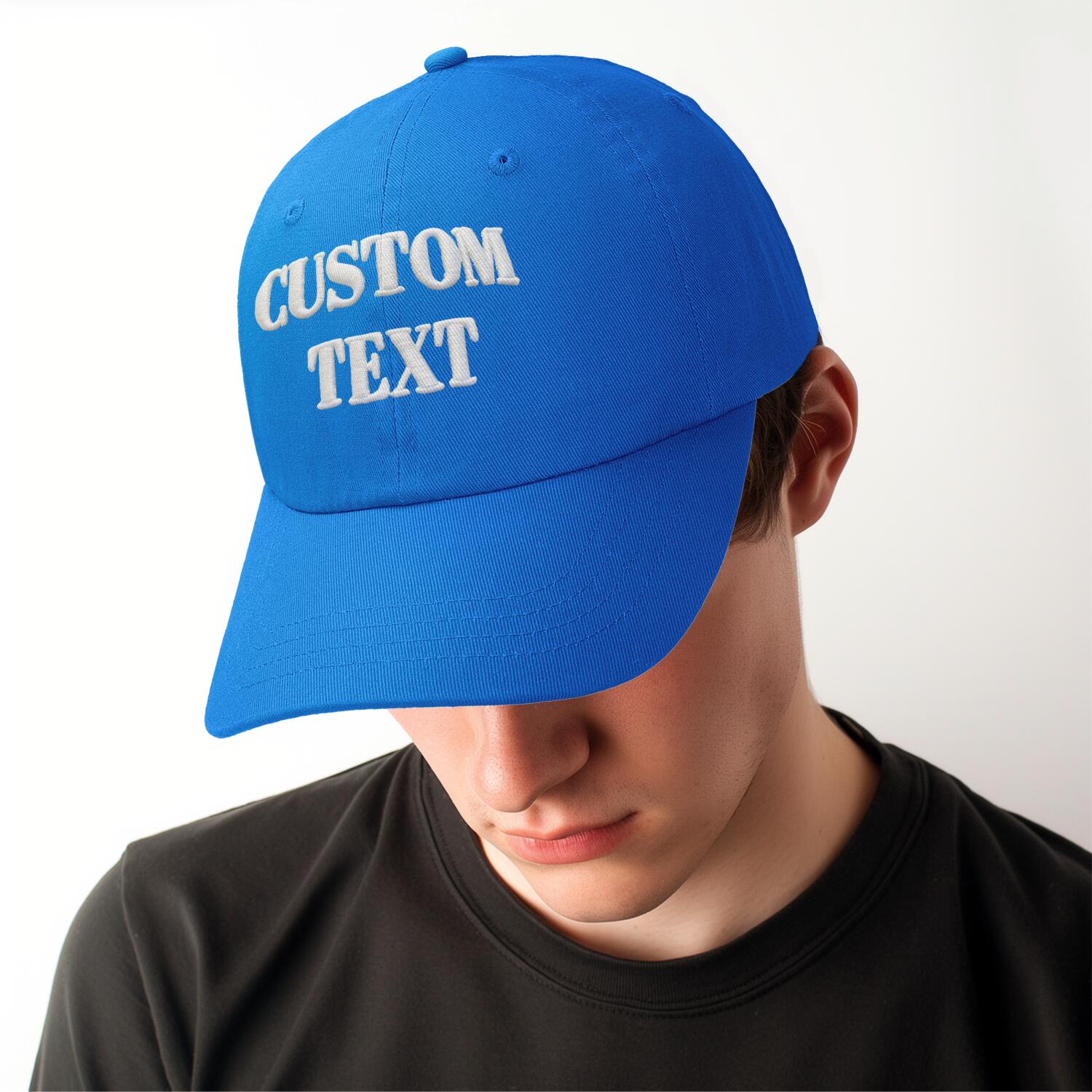 Vosoli Bright Blue Unisex Baseball Cap - Personal & Team Custom 3D Embroidery or Print Hat