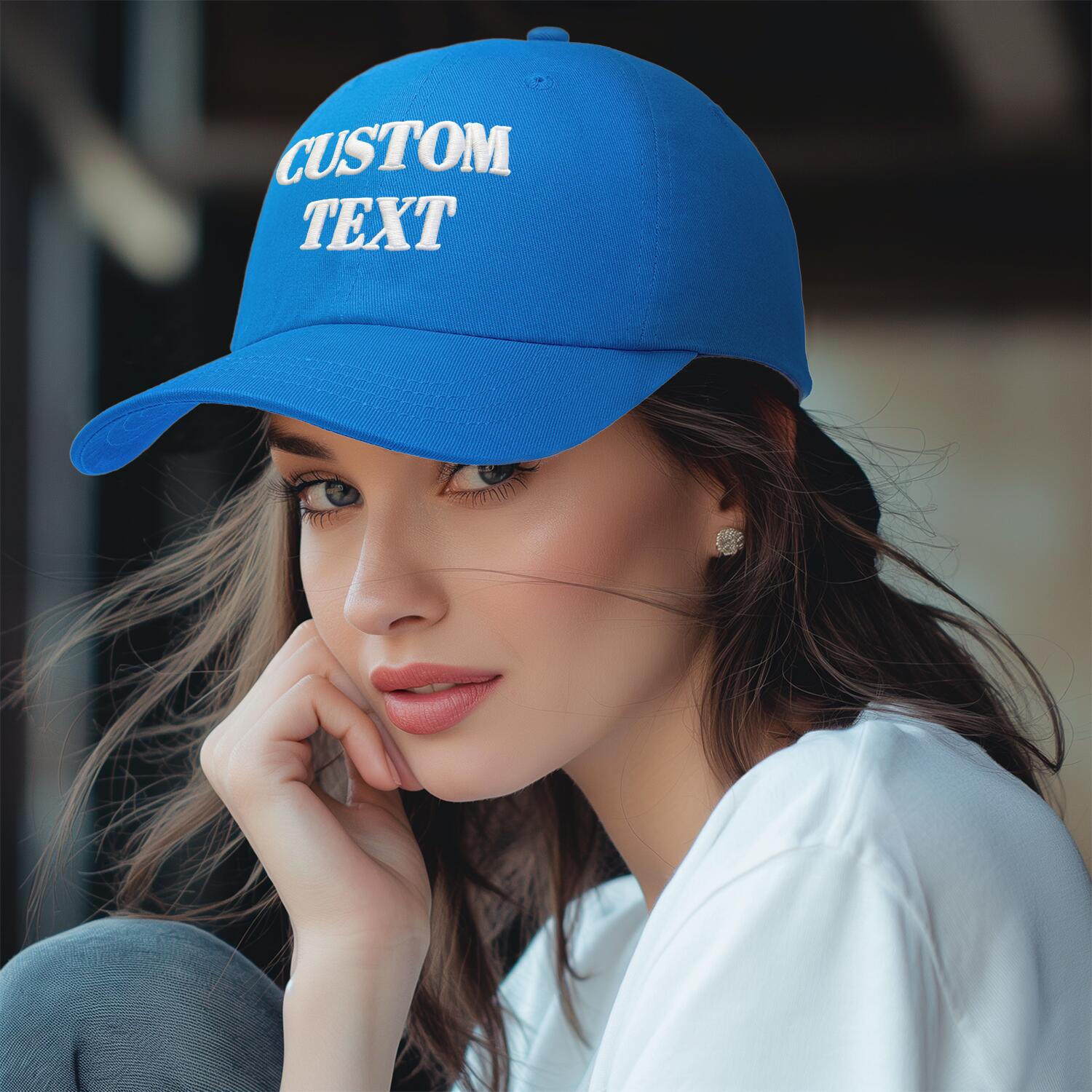 Vosoli Bright Blue Unisex Baseball Cap - Personal & Team Custom 3D Embroidery or Print Hat