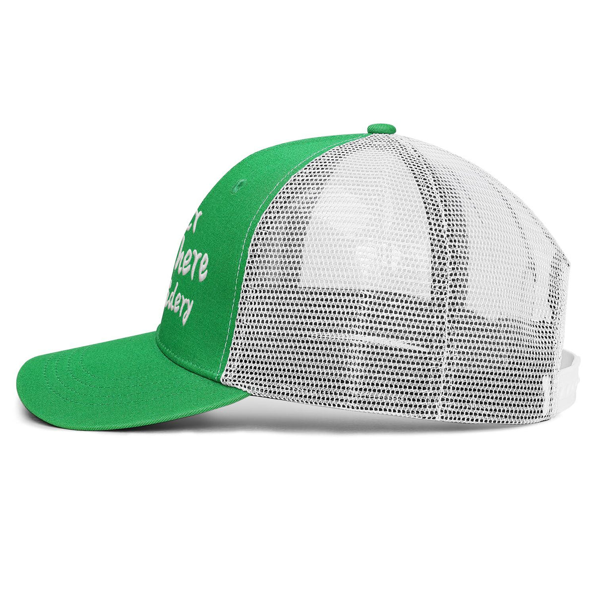 Vosoli Bright Green & White Mesh-Back Baseball Cap - Unisex Custom 3D Embroidery or Print Hat