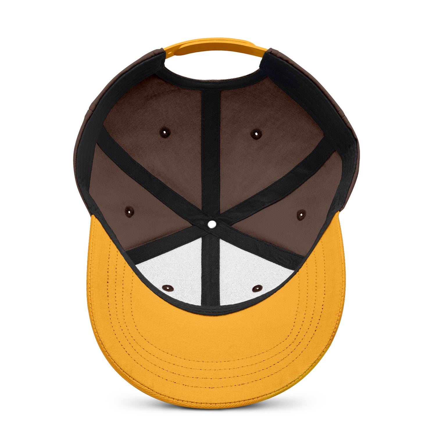 Vosoli Brown Gold Two-Tone Baseball Cap - Unisex Custom 3D Embroidery or Print