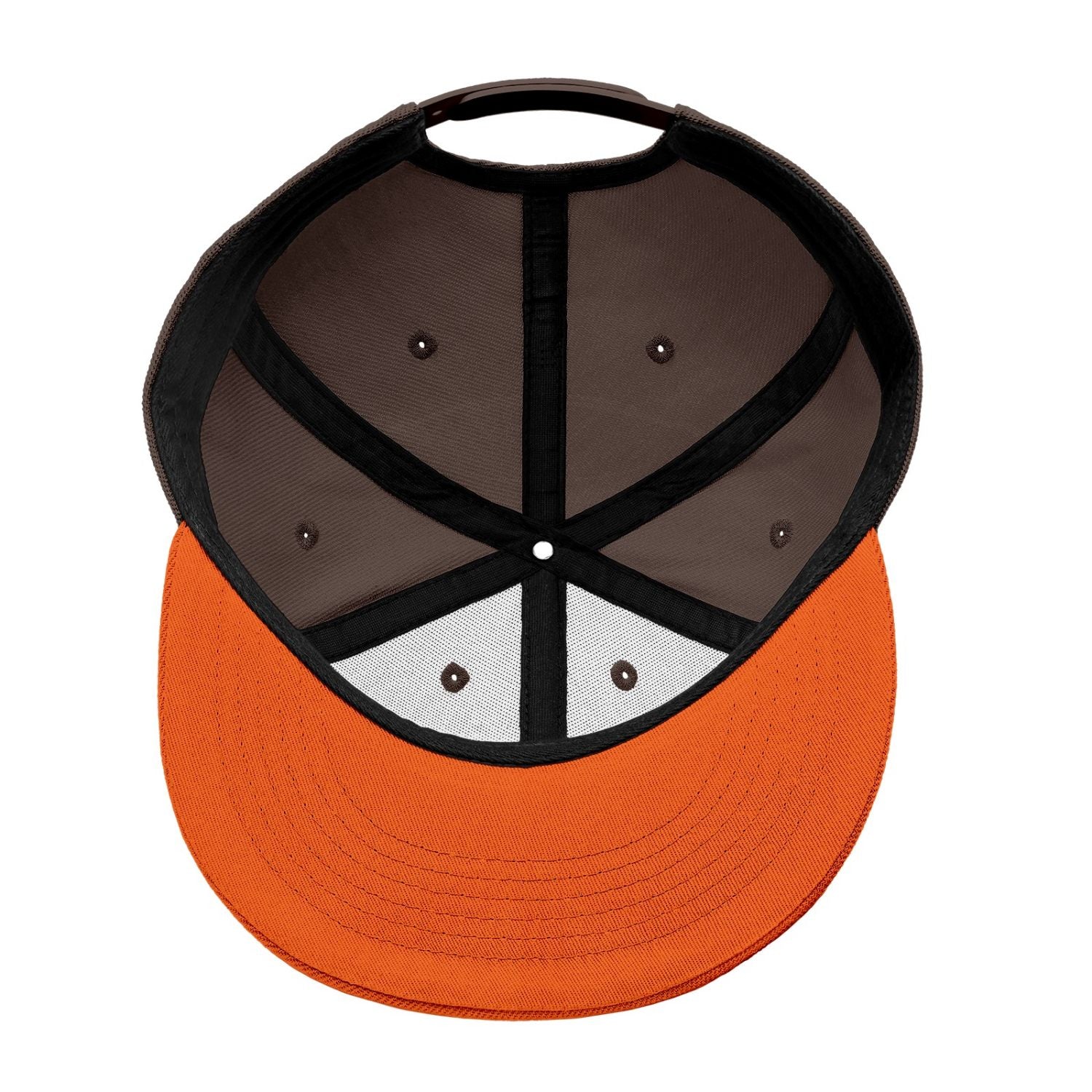 Vosoli Brown & Orange Color-Block Flat-Brim Hat - Unisex Personal & Team Custom 3D Embroidery or Print Cap