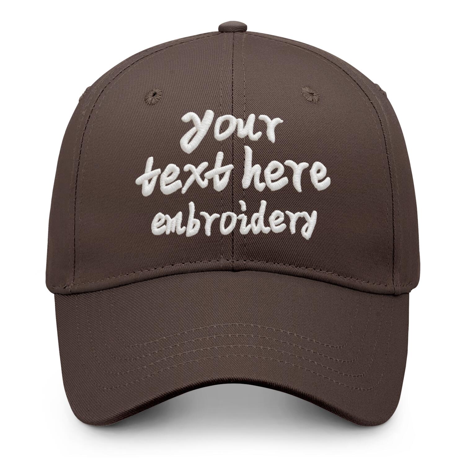 Vosoli Brown Solid Baseball Cap - Unisex Custom 3D Embroidery or Print