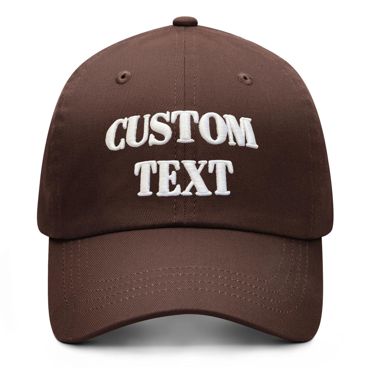 Vosoli Brown Unisex Baseball Cap - Personal &amp; Team Custom 3D Embroidery or Print Hat