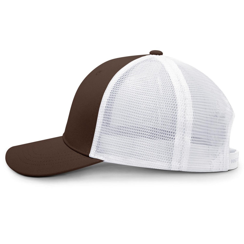 Vosoli Brown White Mesh Trucker Cap - Custom Embroidered Personalized Hat